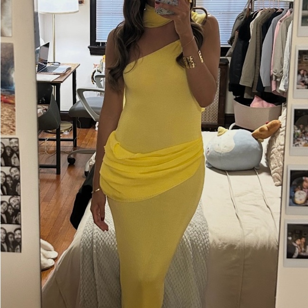 Baobab Collection Vibrant Yellow One-Shoulder Dress